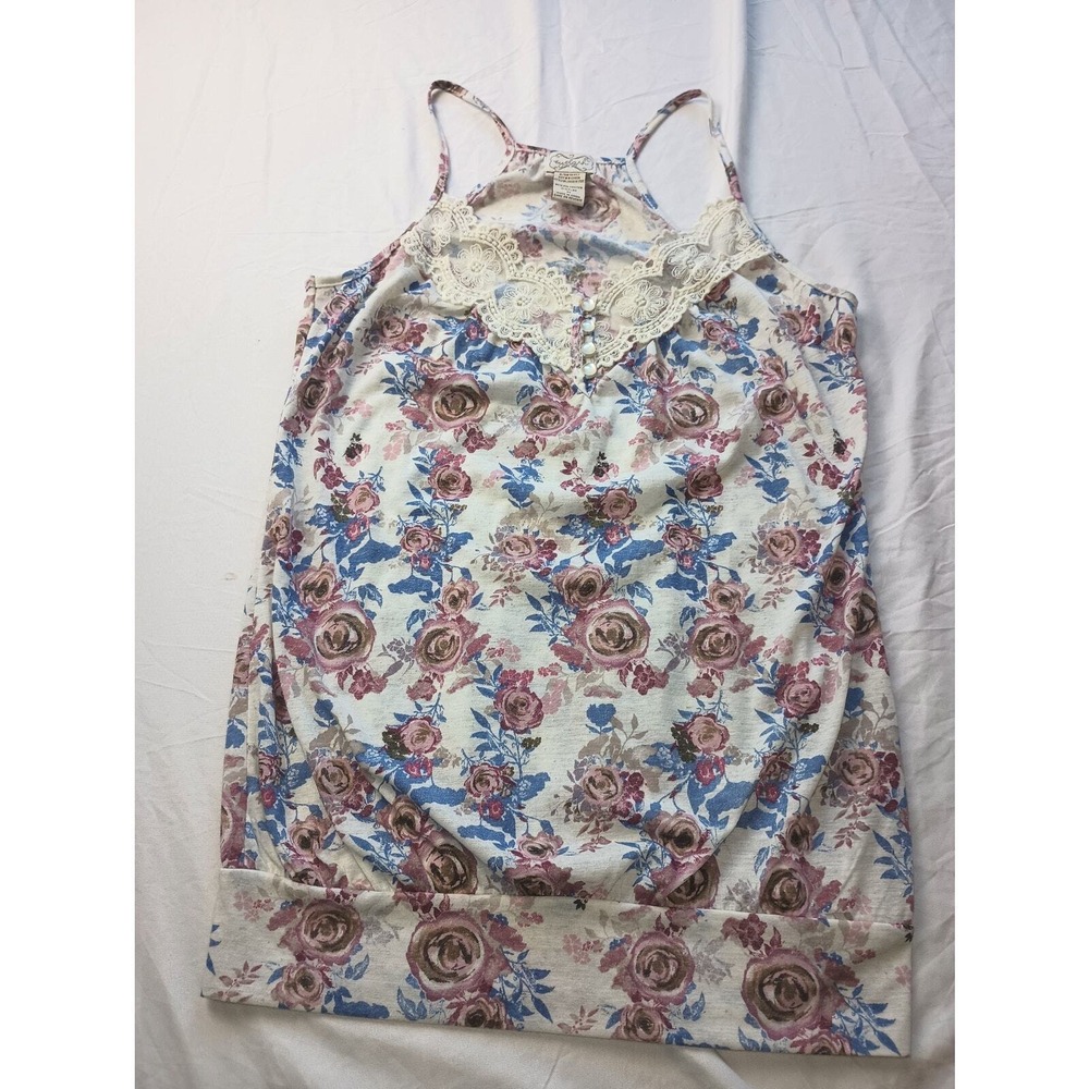 Eyelash Floral Lace Blouse Sleeveless Cottage Core Women Size Medium